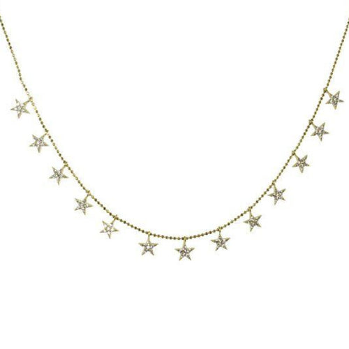 HANGING PAVE STARS NECKLACE - adammarcjewels