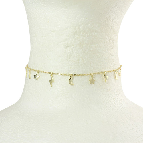 gold charms choker