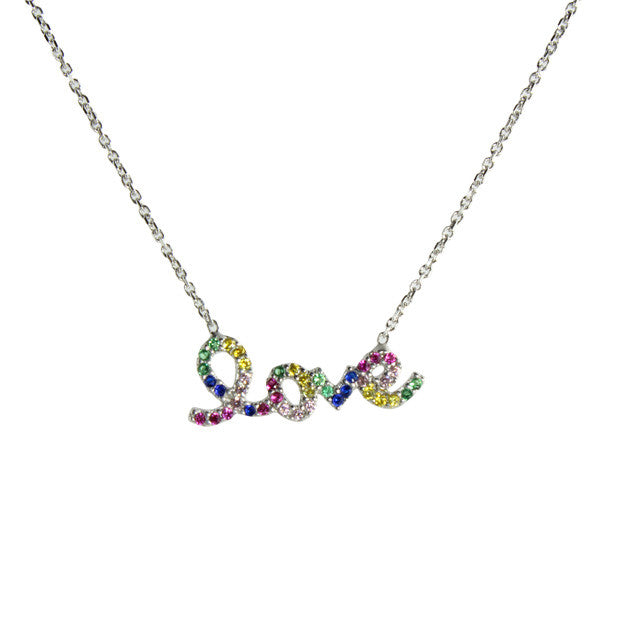 rainbow love neckalce