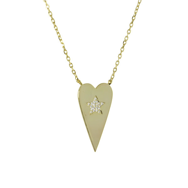 gold heart with star necklace 