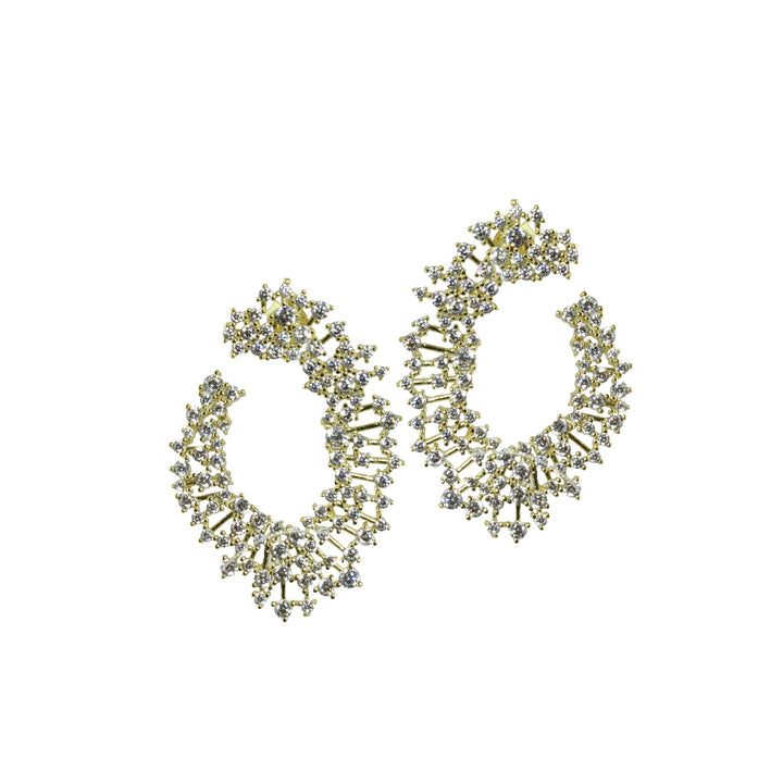 Cluster open hoop earrings