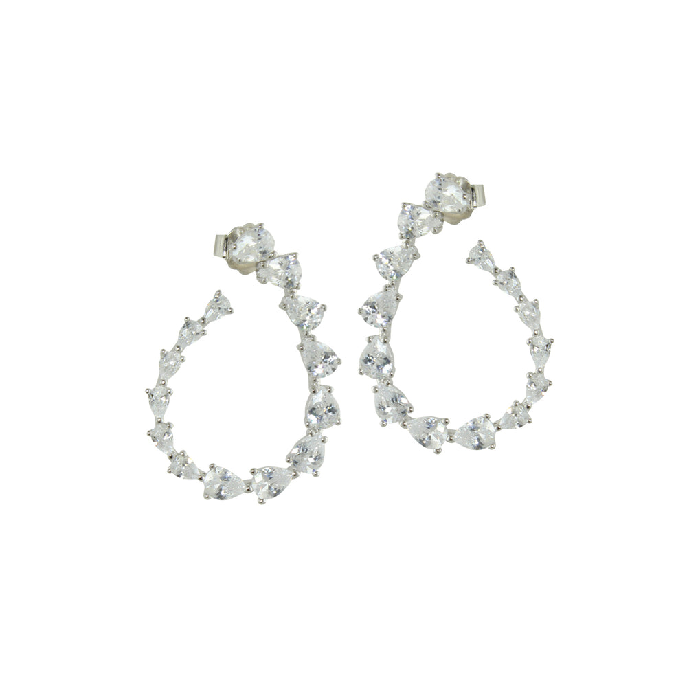 Fancy open hoop earrings