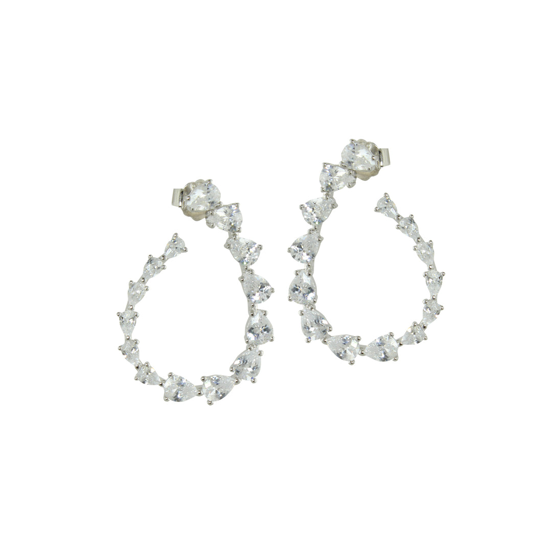 Fancy open hoop earrings