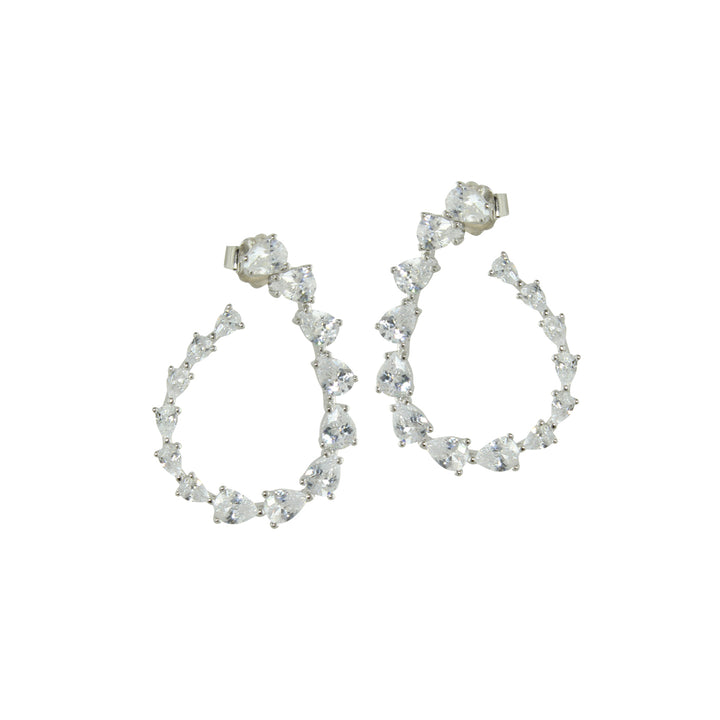 Fancy open hoop earrings