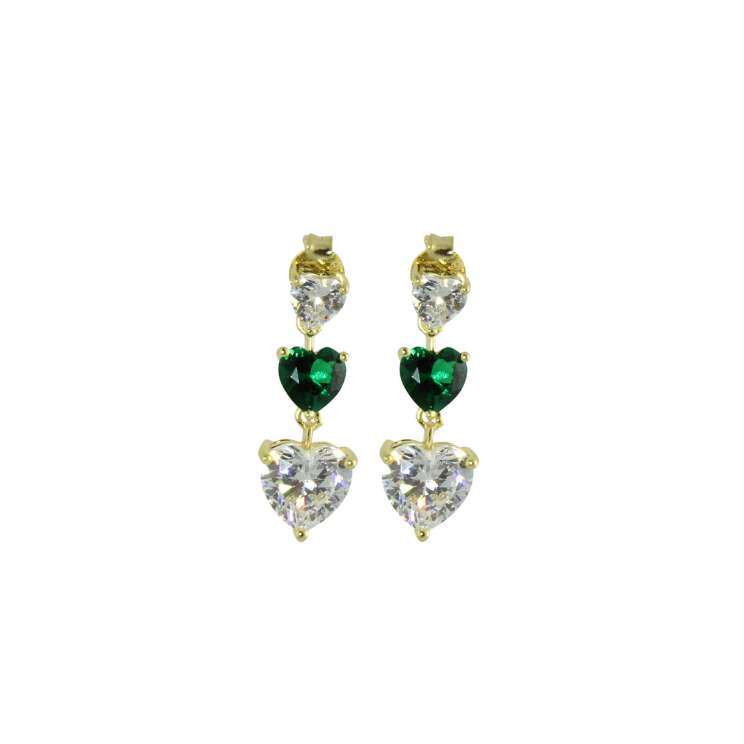 Triple heart drop earrings