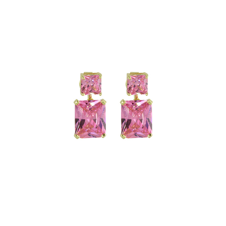 Pink drop earrings