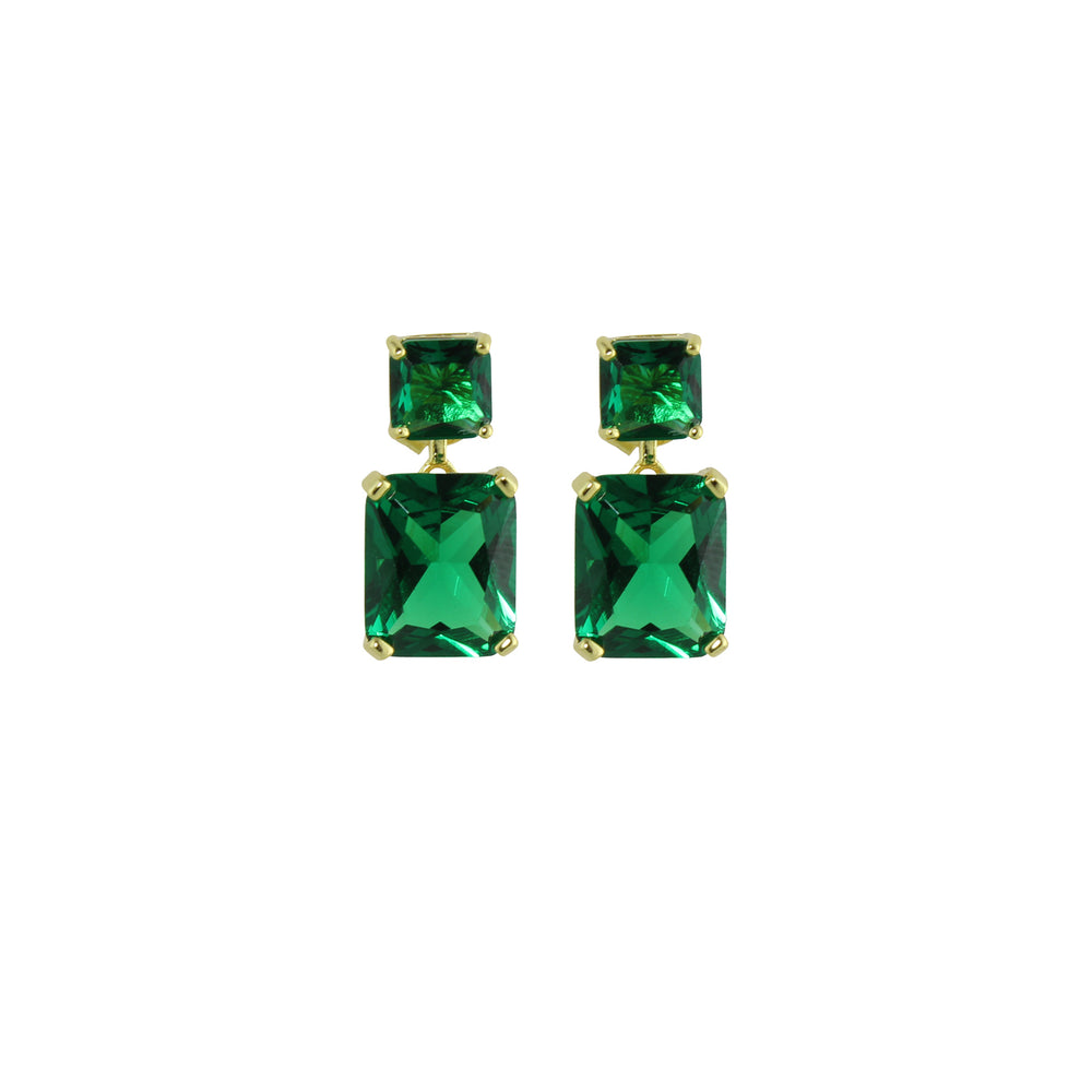 Green drop earrings