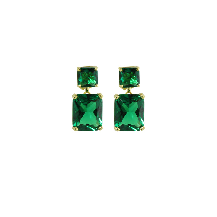 Green drop earrings