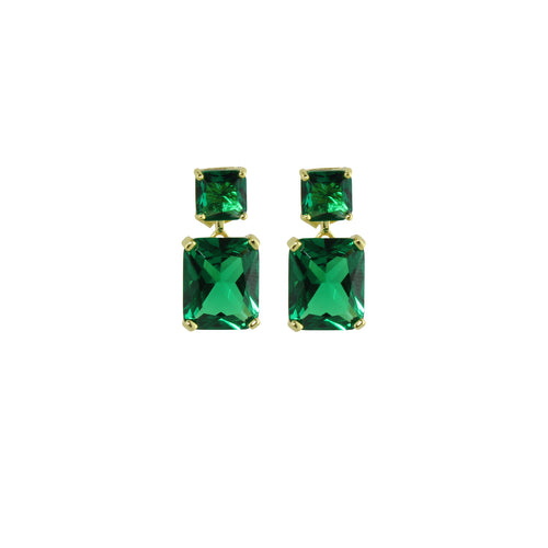 Green drop earrings