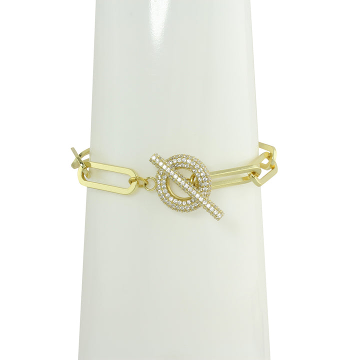 Gold toggle link bracelet