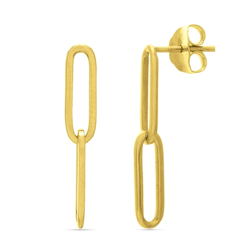 14k paperclip earrings