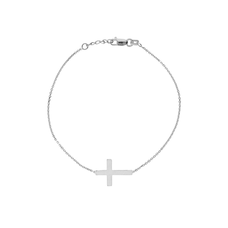 white sideways cross bracelet