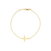gold sideways cross bracelet
