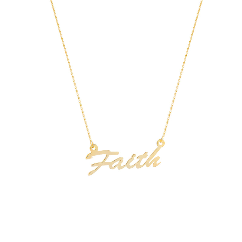 gold faith necklace