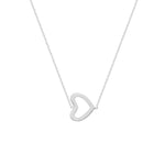 white gold sideways heart necklace 