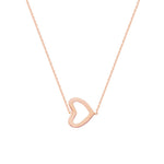 rose gold sideways heart necklace