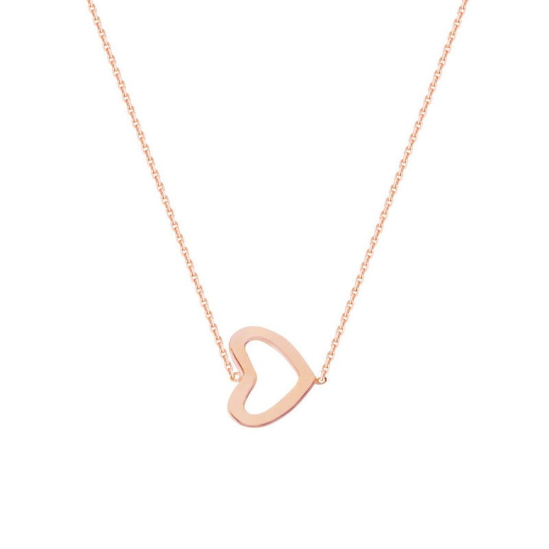 rose gold sideways heart necklace