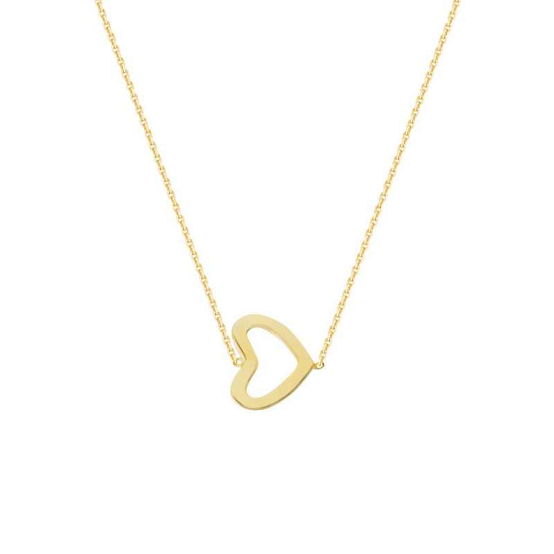 14K Solid Gold Sideways Heart Necklace, Sideways Necklace, Open Heart,  Choker Necklace, Layered Necklace, Minimalist Necklace, for Her - Etsy  Canada