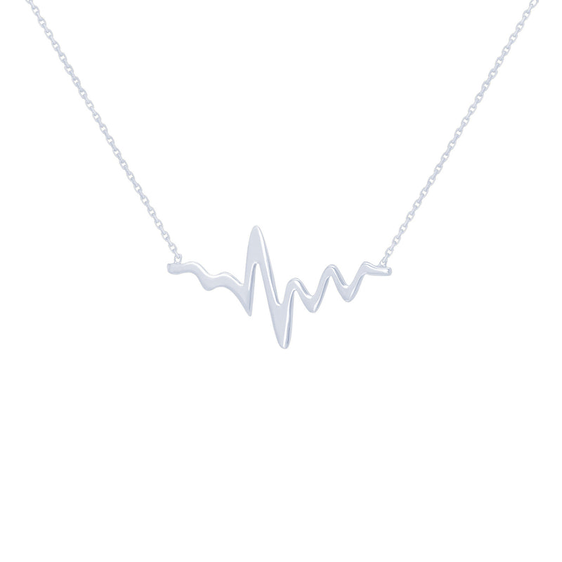 white gold heartbeat necklace