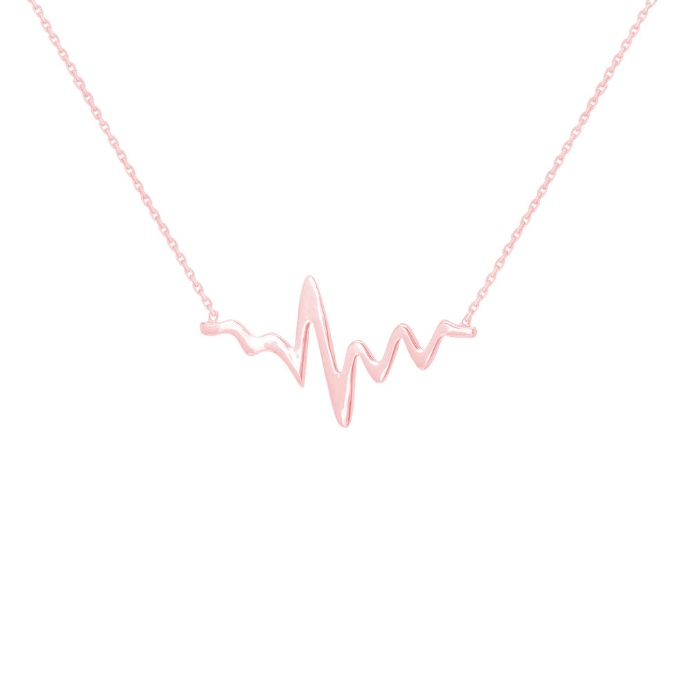 rose gold heartbeat necklace