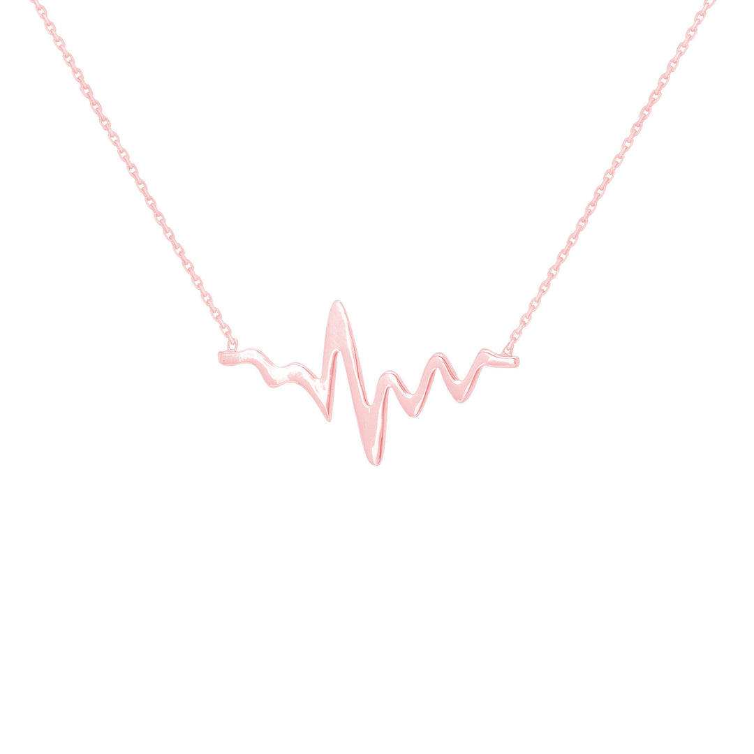 rose gold heartbeat necklace