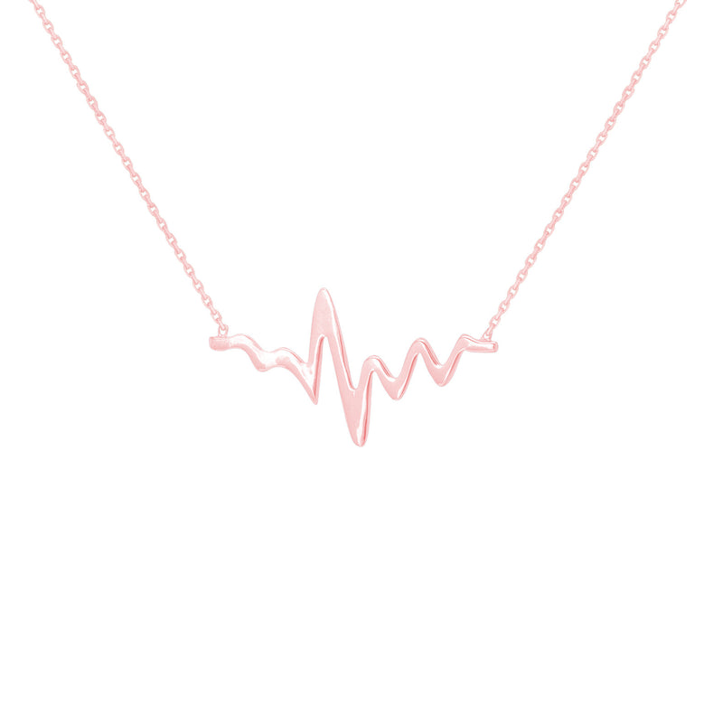 rose gold heartbeat necklace
