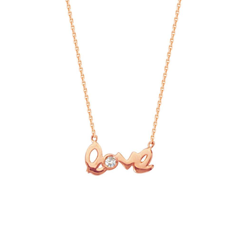 GOLD & DIAMOND LOVE NECKLACE  - adammarcjewels