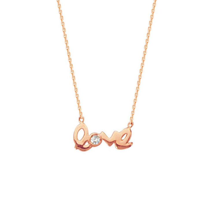GOLD &amp; DIAMOND LOVE NECKLACE  - adammarcjewels