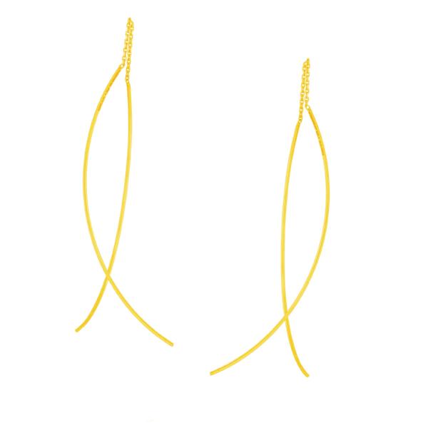 CURVED BAR THREADER 14K - adammarcjewels