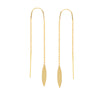 gold almond threader earrings