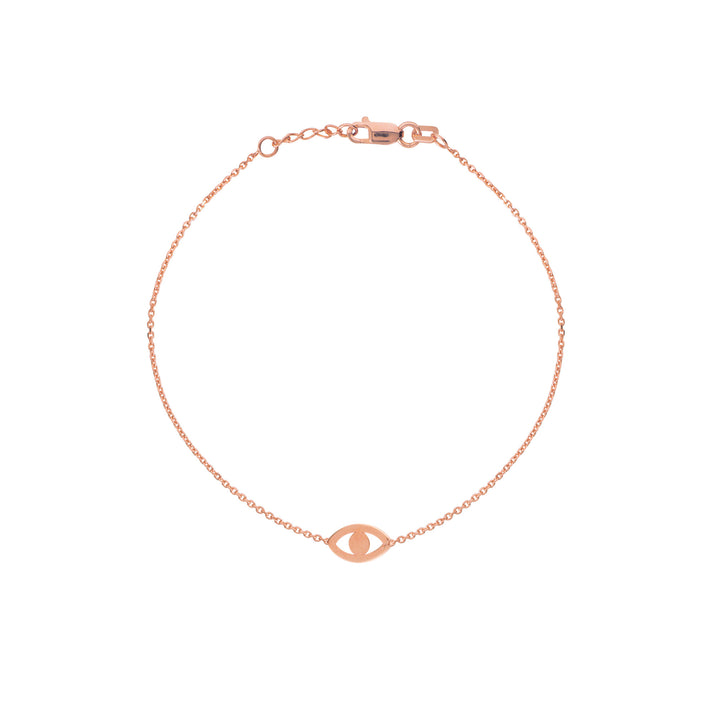 white gold mini evil eye bracelet