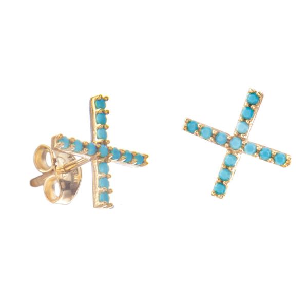 14K TURQUOISE X STUDS