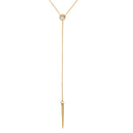 SOLITAIRE & SPIKE LARIAT NECKLACE 14K