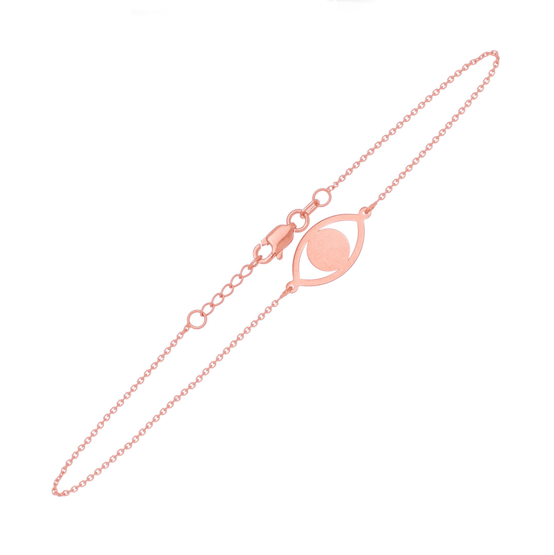 rose gold evil eye bracelet
