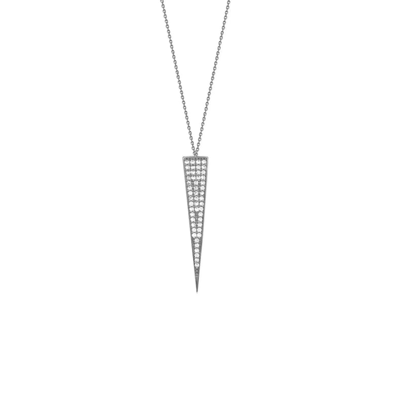 white g-d pave spike necklace