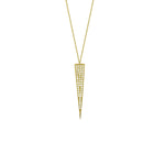 gold pave spike necklace