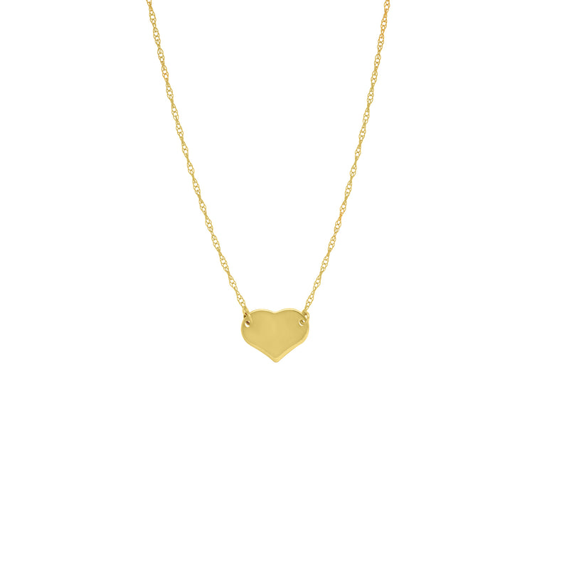 14K SMALL FLAT GOLD HEART NECKLACE