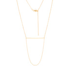 BAR WITH DROPPED CHAIN NECKLACE 14K - adammarcjewels