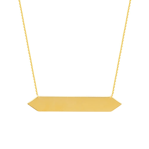 14K SPIKE ENDED BAR NECKLACE - adammarcjewels