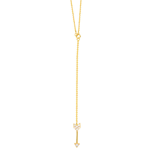 gold arrow lariat necklace