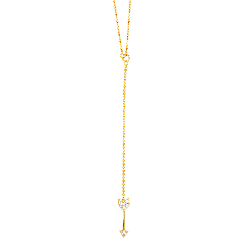 gold arrow lariat necklace