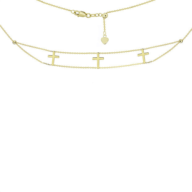 gold cross choker necklace