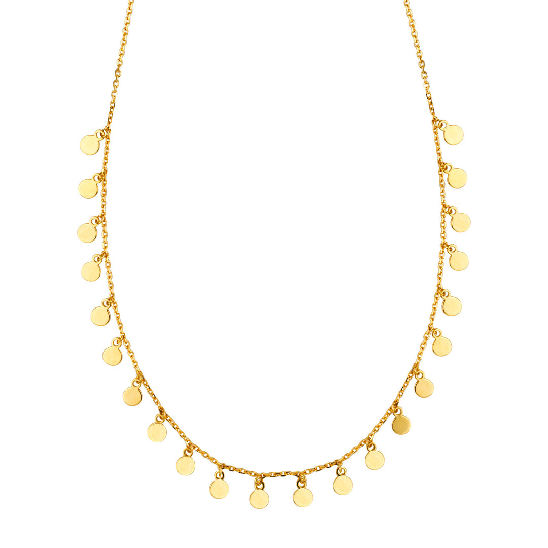HANGING DISCS NECKLACE 14k - adammarcjewels