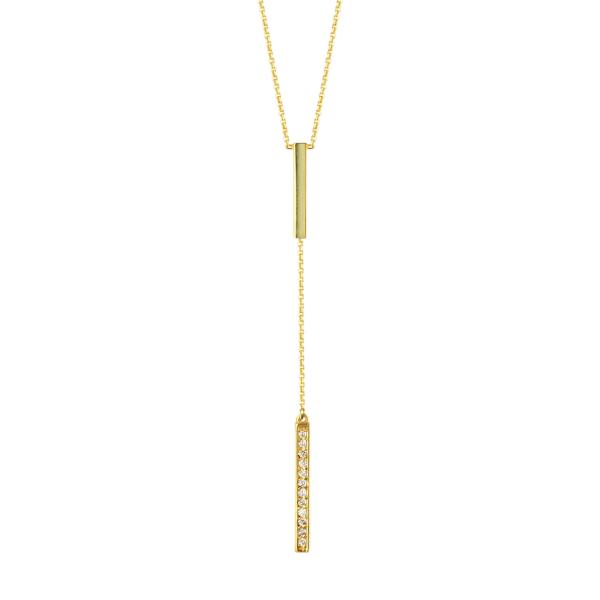 DIAMOND BAR LARIAT NECKLACE 14K - adammarcjewels