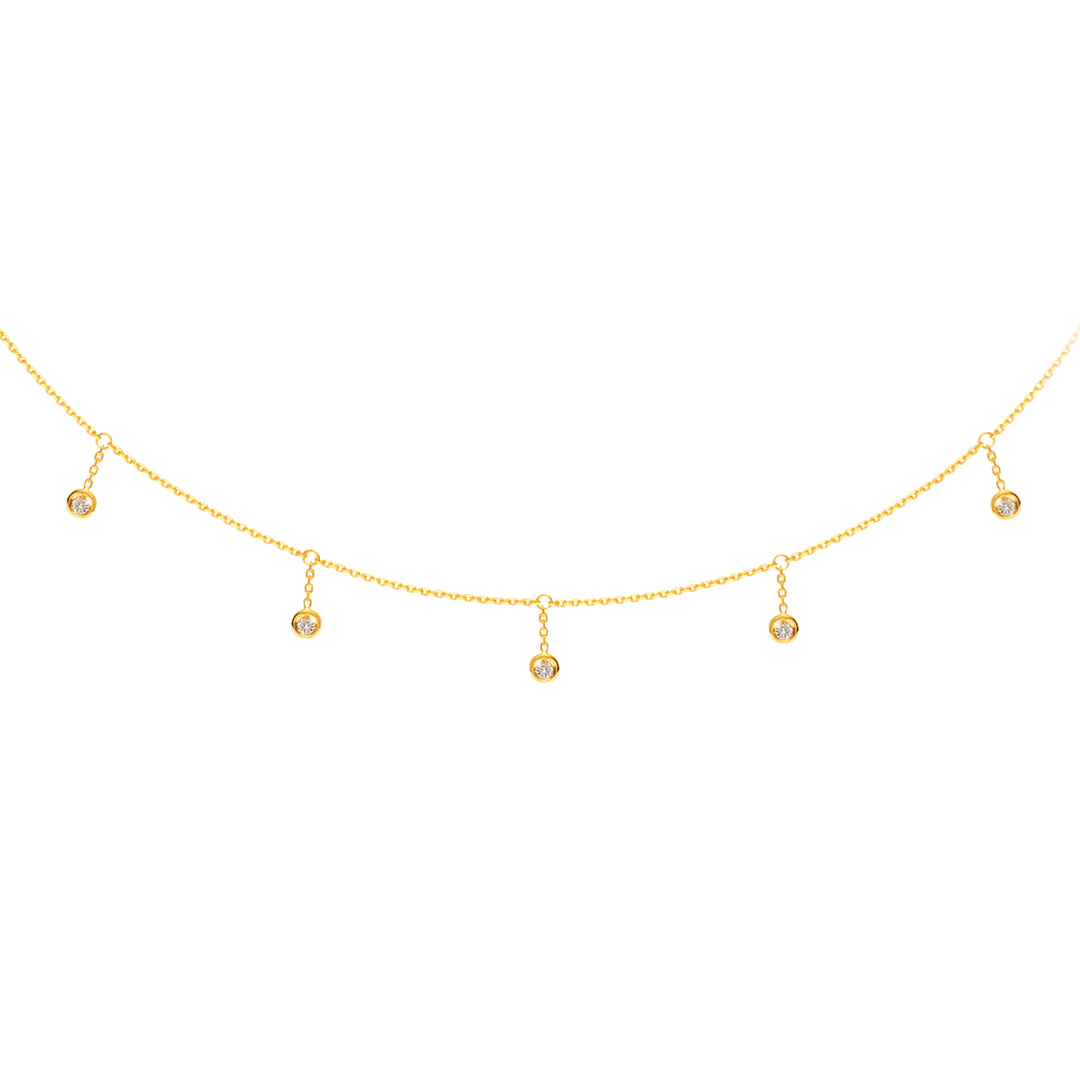 HANGING DIAMONDS CHOKER 14K - adammarcjewels
