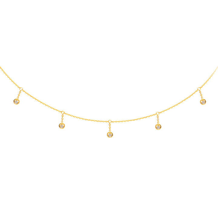 HANGING DIAMONDS CHOKER 14K - adammarcjewels