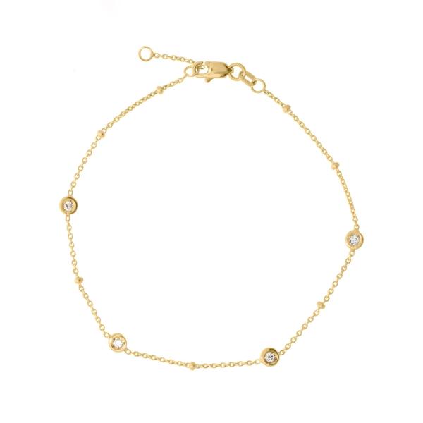 DIAMOND STATION BRACELET 14K - adammarcjewels
