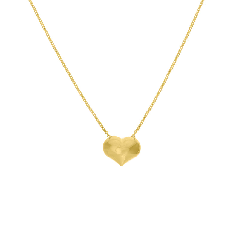 puffed heart necklace