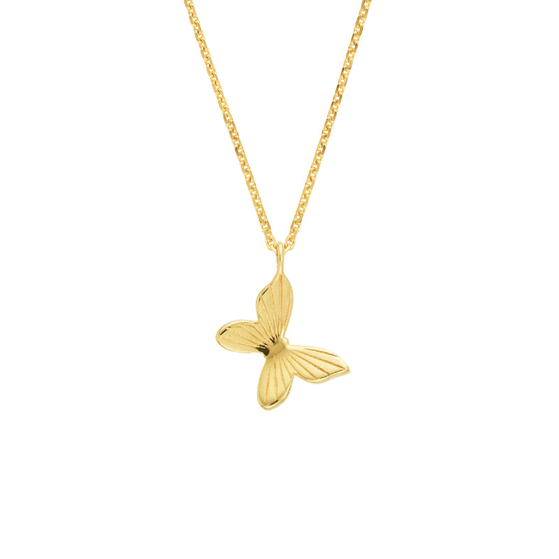 Yellow Gold Butterfly Pendant Necklace