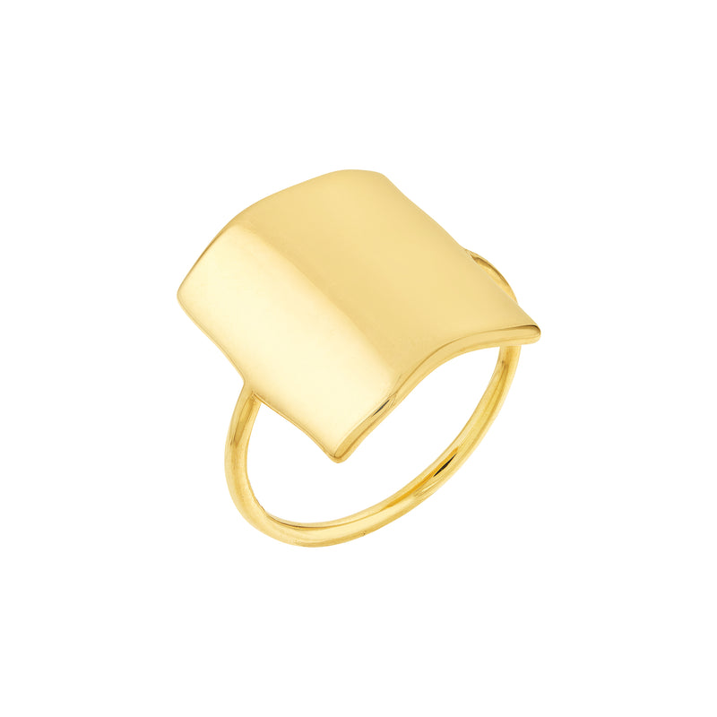 14K CURVED RECTANGLE RING
